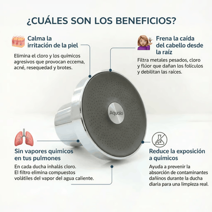 Cabezal de Ducha Aqualo® con Filtro Antisarro