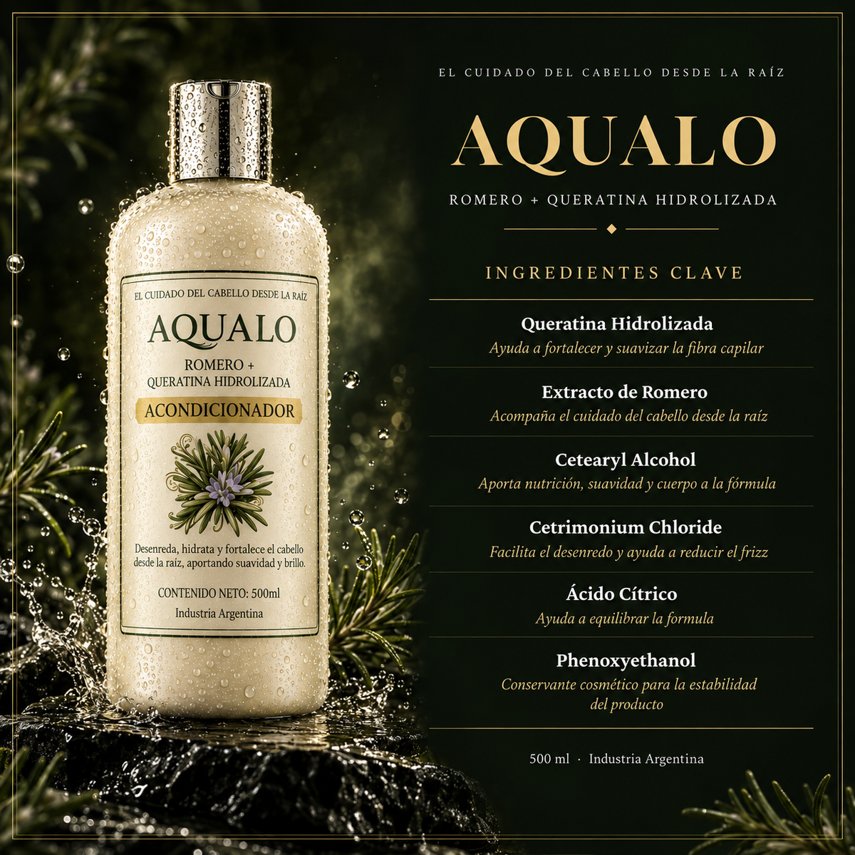 AQUALO™ Acondicionador Anticaída y Fortalecimiento - 500ml