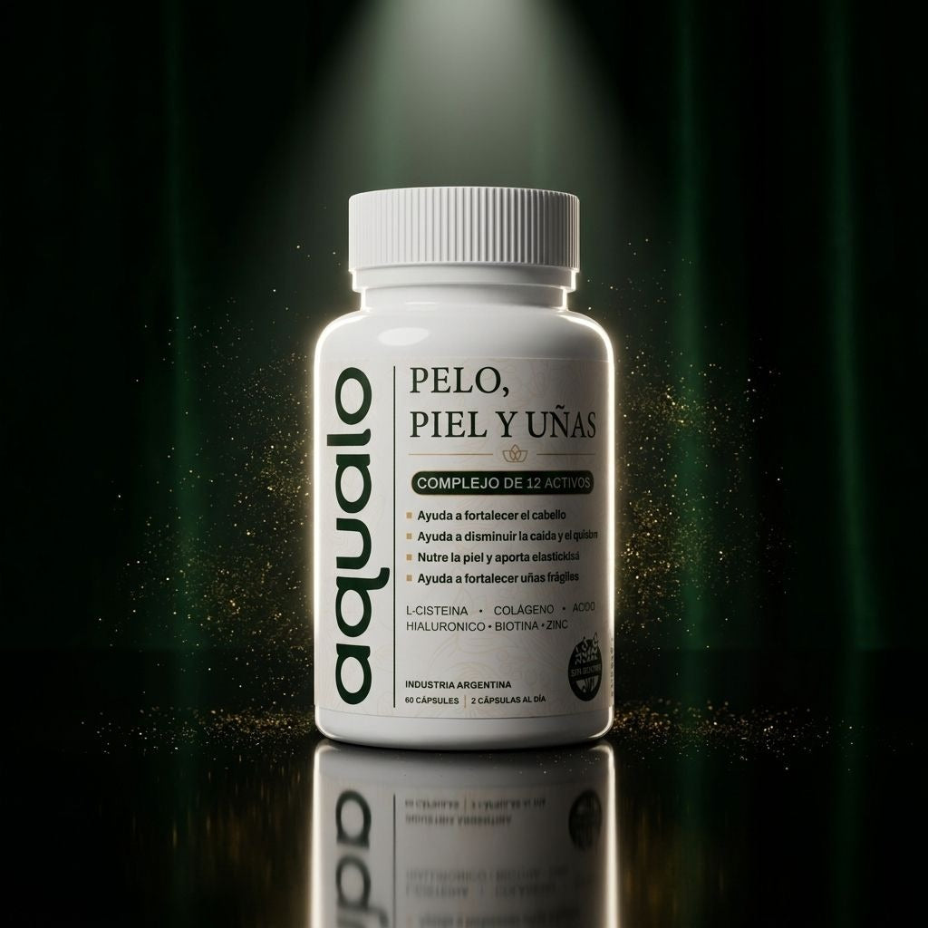 AQUALO® Cápsulas Pelo, Piel y Uñas — Fuerza y Crecimiento (60 Días)