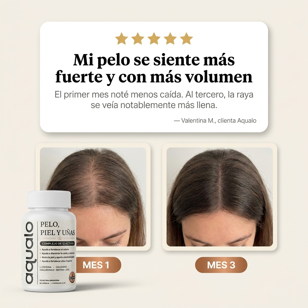AQUALO® Cápsulas Pelo, Piel y Uñas — Fuerza y Crecimiento (60 Días)