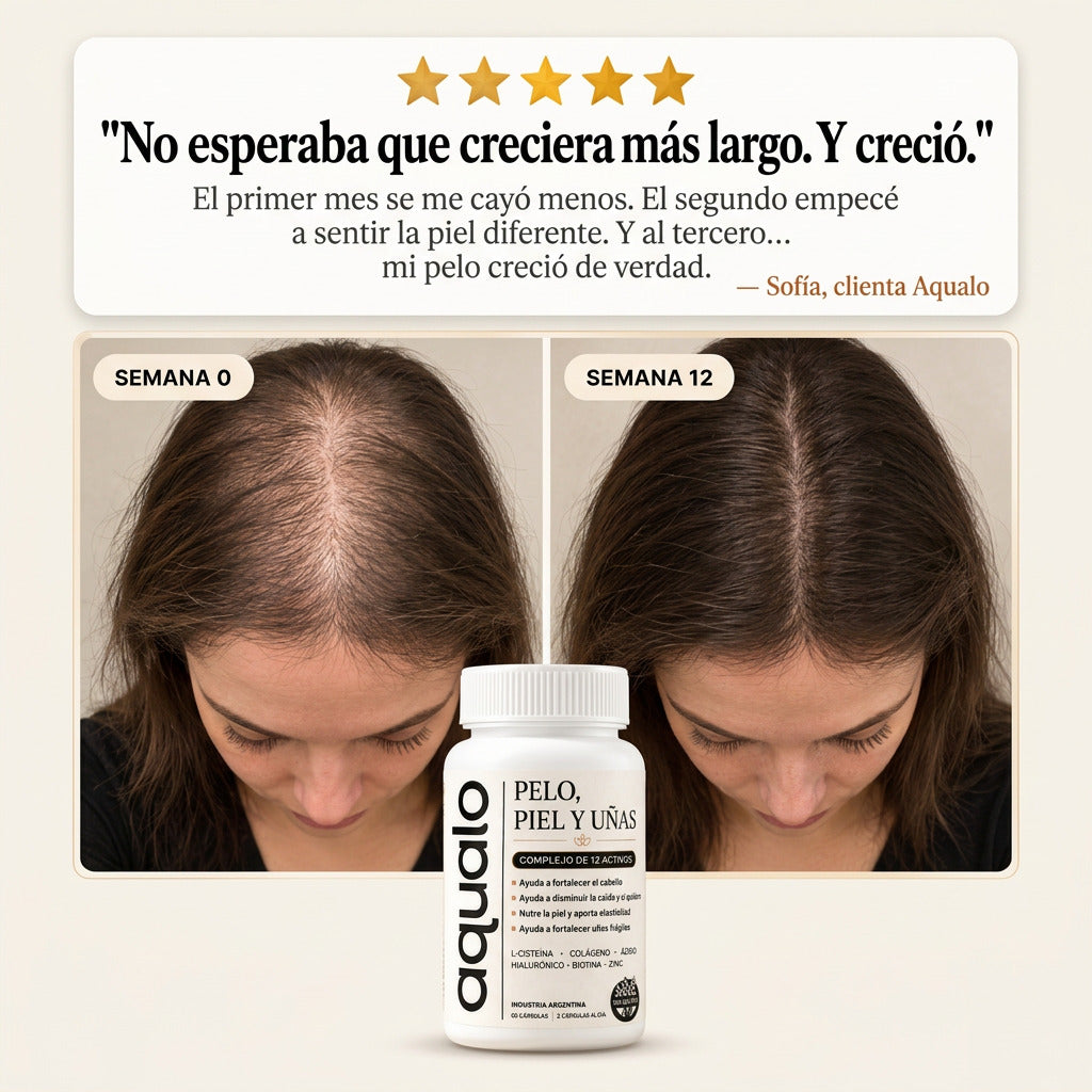 AQUALO® Cápsulas Pelo, Piel y Uñas — Fuerza y Crecimiento (60 Días)